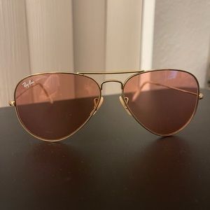 Ray-ban aviators gold and pink